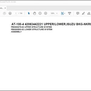 Tadano Crane AT-100-4 42063442221 UPPER/LOWER,ISUZU BKG-NKR85AN-EE5AHY Parts Catalog Manual - PDF DOWNLOAD
