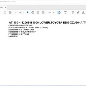 Tadano Crane AT-100-4 42063461000 LOWER,TOYOTA BDG-XZU304A-TYMMB6 Parts Manual - PDF DOWNLOAD