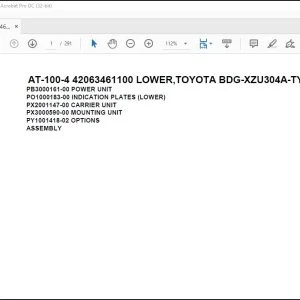 Tadano Crane AT-100-4 42063461100 LOWER,TOYOTA BDG-XZU304A-TYMMB6 Parts Manual - PDF DOWNLOAD