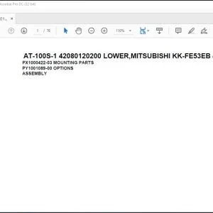 Tadano Crane AT-100S-1 42080120200 LOWER,MITSUBISHI KK-FE53EB 4UKA1 Parts Manual - PDF DOWNLOAD