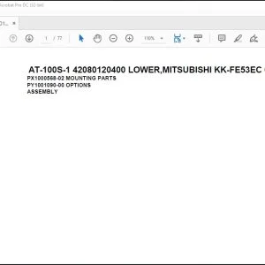 Tadano Crane AT-100S-1 42080120400 LOWER,MITSUBISHI KK-FE53EC 6KA1 Parts Manual - PDF DOWNLOAD