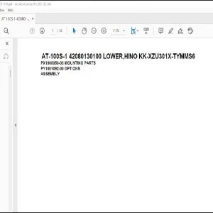 Tadano Crane AT-100S-1 42080130100 LOWER,HINO KK-XZU301X-TYMMS6 Parts Catalog Manual - PDF DOWNLOAD