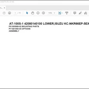 Tadano Crane AT-100S-1 42080140100 LOWER,ISUZU KC-NKR66EP-5EXY Parts Catalog Manual - PDF DOWNLOAD