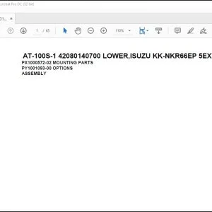 Tadano Crane AT-100S-1 42080140700 LOWER,ISUZU KK-NKR66EP 5EXYB Parts Catalog Manual - PDF DOWNLOAD