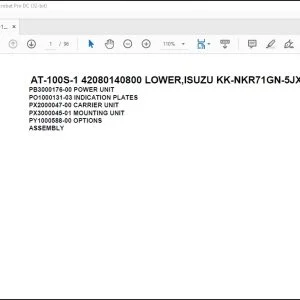 Tadano Crane AT-100S-1 42080140800 LOWER,ISUZU KK-NKR71GN-5JXPYT Spare Parts Manual - PDF DOWNLOAD