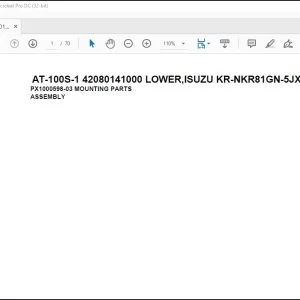 Tadano Crane AT-100S-1 42080141000 LOWER,ISUZU KR-NKR81GN-5JXPYT Spare Parts Manual - PDF DOWNLOAD