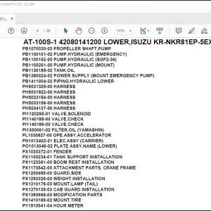Tadano Crane AT-100S-1 42080141200 LOWER,ISUZU KR-NKR81EP-5EXYT Parts Catalog Manual - PDF DOWNLOAD