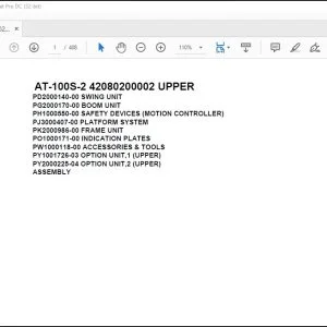 Tadano Crane AT-100S-2 42080200002 UPPER Spare Parts Catalog Manual - PDF DOWNLOAD