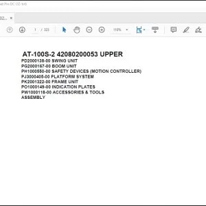 Tadano Crane AT-100S-2 42080200053 UPPER Spare Parts Catalog Manual - PDF DOWNLOAD
