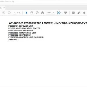 Tadano Crane AT-100S-2 42080232200 LOWER,HINO TKG-XZU600X-TYTMC6 Spare Parts Manual - PDF DOWNLOAD