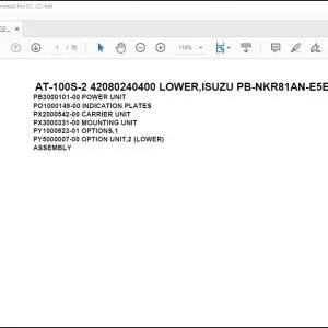 Tadano Crane AT-100S-2 42080240400 LOWER,ISUZU PB-NKR81AN-E5EXHY-B Parts Catalog Manual - PDF DOWNLOAD