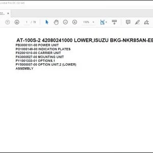 Tadano Crane AT-100S-2 42080241000 LOWER,ISUZU BKG-NKR85AN-EE5AHY-M Parts Manual - PDF DOWNLOAD
