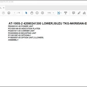 Tadano Crane AT-100S-2 42080241300 LOWER,ISUZU TKG-NKR85AN-EE5AHY-JM Parts Manual - PDF DOWNLOAD
