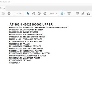 Tadano Crane AT-103-1 42029100002 UPPER Spare Parts Catalog Manual - PDF DOWNLOAD