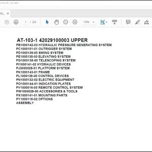 Tadano Crane AT-103-1 42029100003 UPPER Spare Parts Catalog Manual - PDF DOWNLOAD
