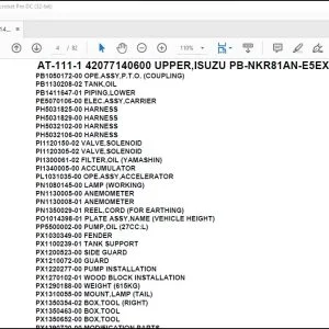 Tadano Crane AT-111-1 42077140600 UPPER,ISUZU PB-NKR81AN-E5EXHY Parts Catalog Manual - PDF DOWNLOAD