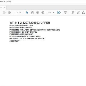 Tadano Crane AT-111-2 42077200003 UPPER Spare Parts Catalog Manual - PDF DOWNLOAD
