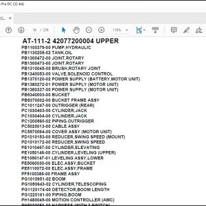 Tadano Crane AT-111-2 42077200004 UPPER Spare Parts Catalog Manual - PDF DOWNLOAD