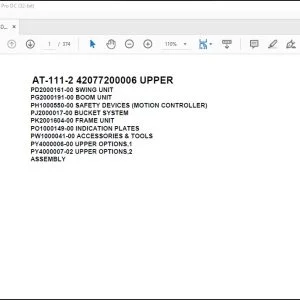 Tadano Crane AT-111-2 42077200006 UPPER Spare Parts Catalog Manual - PDF DOWNLOAD