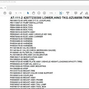 Tadano Crane AT-111-2 42077230300 LOWER,HINO TKG-XZU685M-TKMQC6 Parts Catalog Manual - PDF DOWNLOAD