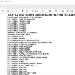 Tadano Crane AT-111-2 42077240100 LOWER,ISUZU PB-NKR81AN-E5EXHY Parts Catalog Manual - PDF DOWNLOAD