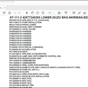 Tadano Crane AT-111-2 42077240200 LOWER,ISUZU BKG-NKR85AN-EE5AHY Spare Parts Catalog Manual - PDF DOWNLOAD