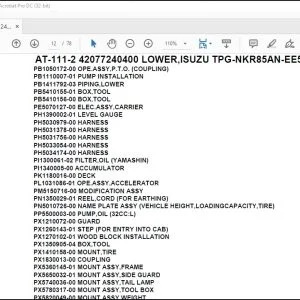 Tadano Crane AT-111-2 42077240400 LOWER,ISUZU TPG-NKR85AN-EE5AHY-JM Parts Manual - PDF DOWNLOAD