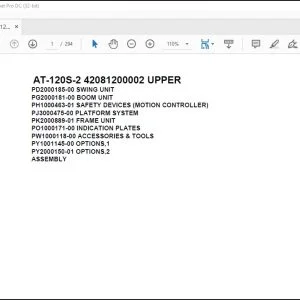 Tadano Crane AT-120S-2 42081200002 UPPER Spare Parts Catalog Manual - PDF DOWNLOAD