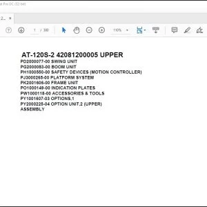 Tadano Crane AT-120S-2 42081200005 UPPER Spare Parts Catalog Manual - PDF DOWNLOAD