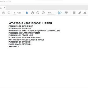 Tadano Crane AT-120S-2 42081200061 UPPER Spare Parts Catalog Manual - PDF DOWNLOAD