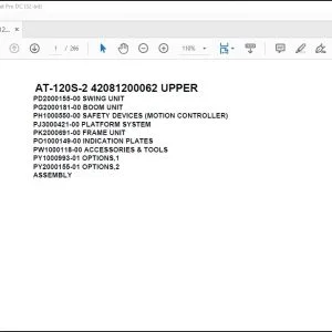 Tadano Crane AT-120S-2 42081200062 UPPER Spare Parts Catalog Manual - PDF DOWNLOAD