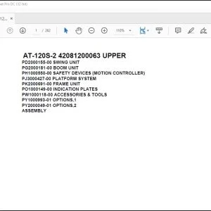 Tadano Crane AT-120S-2 42081200063 UPPER Spare Parts Catalog Manual - PDF DOWNLOAD