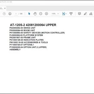 Tadano Crane AT-120S-2 42081200064 UPPER Spare Parts Catalog Manual - PDF DOWNLOAD