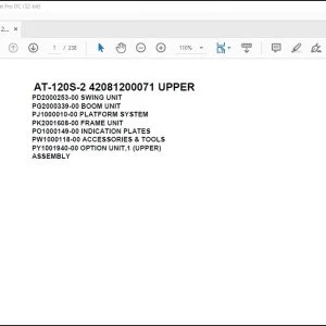 Tadano Crane AT-120S-2 42081200071 UPPER Spare Parts Catalog Manual - PDF DOWNLOAD