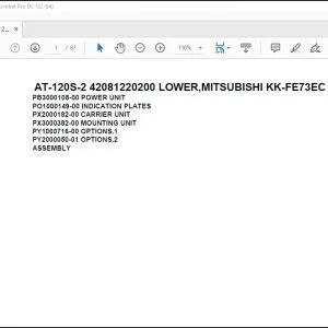 Tadano Crane AT-120S-2 42081220200 LOWER,MITSUBISHI KK-FE73EC 6KA1 Parts Manual - PDF DOWNLOAD