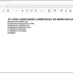 Tadano Crane AT-120S-2 42081240200 LOWER,ISUZU KK-NKR81GN 5JXY Parts Manual - PDF DOWNLOAD