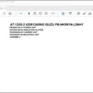 Tadano Crane AT-120S-2 42081240900 ISUZU PB-NKR81N-L5NHY Parts Catalog Manual - PDF DOWNLOAD