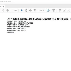 Tadano Crane AT-120S-2 42081243100 LOWER,ISUZU TKG-NKR85YN-HN5AY-D Parts Manual - PDF DOWNLOAD