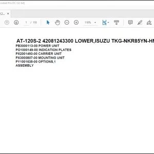 Tadano Crane AT-120S-2 42081243300 LOWER,ISUZU TKG-NKR85YN-HN5AY-M Parts Manual - PDF DOWNLOAD