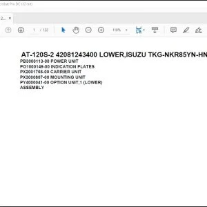 Tadano Crane AT-120S-2 42081243400 LOWER,ISUZU TKG-NKR85YN-HN5AY-D Parts Manual - PDF DOWNLOAD