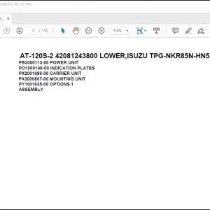 Tadano Crane AT-120S-2 42081243800 LOWER,ISUZU TPG-NKR85N-HN5AY-D Parts Manual - PDF DOWNLOAD
