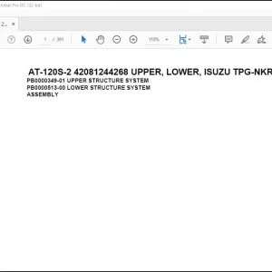 Tadano Crane AT-120S-2 42081244268 UPPER,LOWER,ISUZU TPG-NKR85N-HN5AY-D Parts Manual - PDF DOWNLOAD
