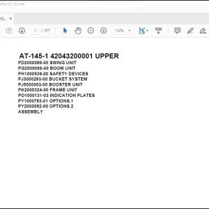 Tadano Crane AT-145-1 42043200001 UPPER Spare Parts Catalog Manual - PDF DOWNLOAD