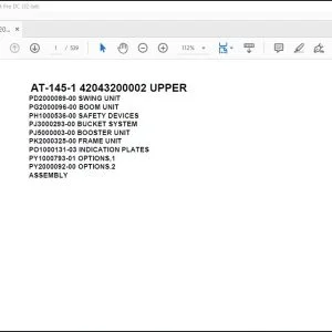 Tadano Crane AT-145-1 42043200002 UPPER Spare Parts Catalog Manual -  PDF DOWNLOAD