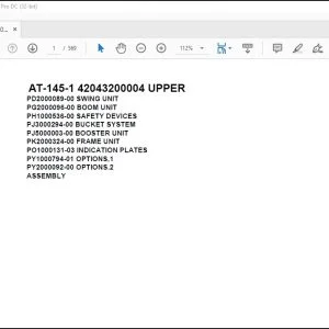Tadano Crane AT-145-1 42043200004 UPPER Spare Parts Catalog Manual - PDF DOWNLOAD