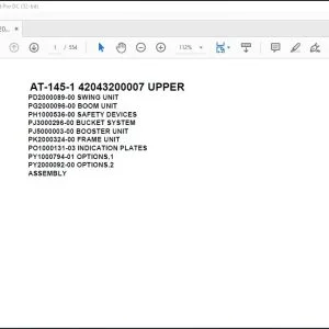 Tadano Crane AT-145-1 42043200007 UPPER Spare Parts Catalog Manual - PDF DOWNLOAD