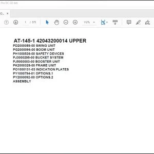 Tadano Crane AT-145-1 42043200014 UPPER Spare Parts Catalog Manual – PDF DOWNLOAD