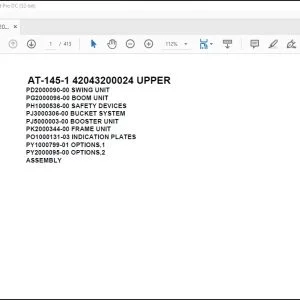 Tadano Crane AT-145-1 42043200024 UPPER Spare Parts Catalog Manual - PDF DOWNLOAD