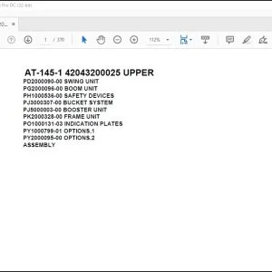 Tadano Crane AT-145-1 42043200025 UPPER Spare Parts Catalog Manual – PDF DOWNLOAD