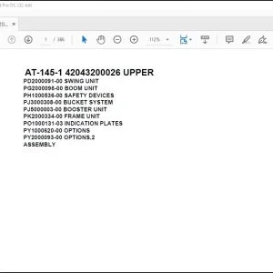 Tadano Crane AT-145-1 42043200026 UPPER Spare Parts Catalog Manual - PDF DOWNLOAD